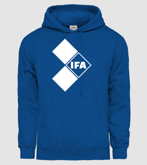 IFA Logó Embléma (egyszerű) + Színét változtatni minta királykék pólón