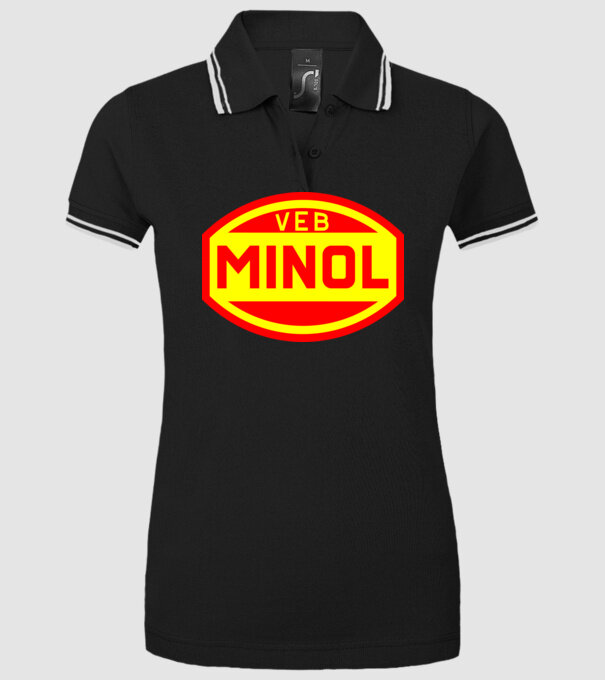VEB Minol Logó (2 szín) minta fekete pólón