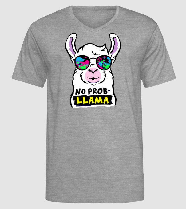 no probllama minta szürke pólón