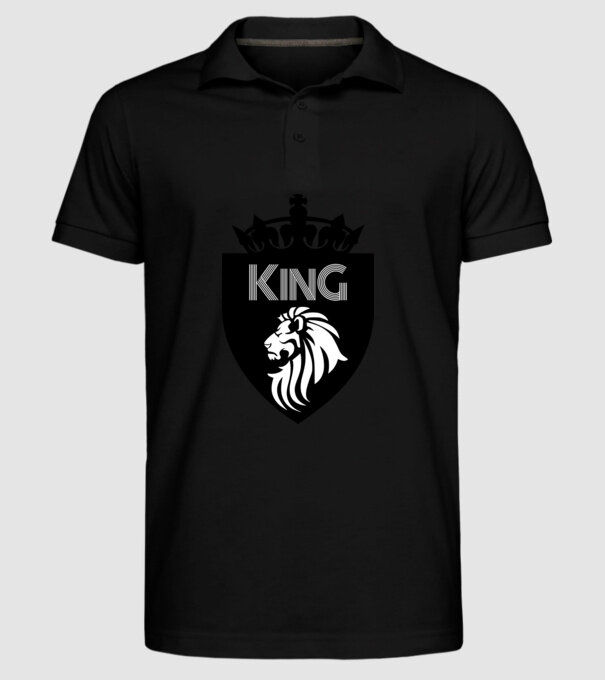 OROSZLÁN KING RUHÁZAT minta fekete pólón