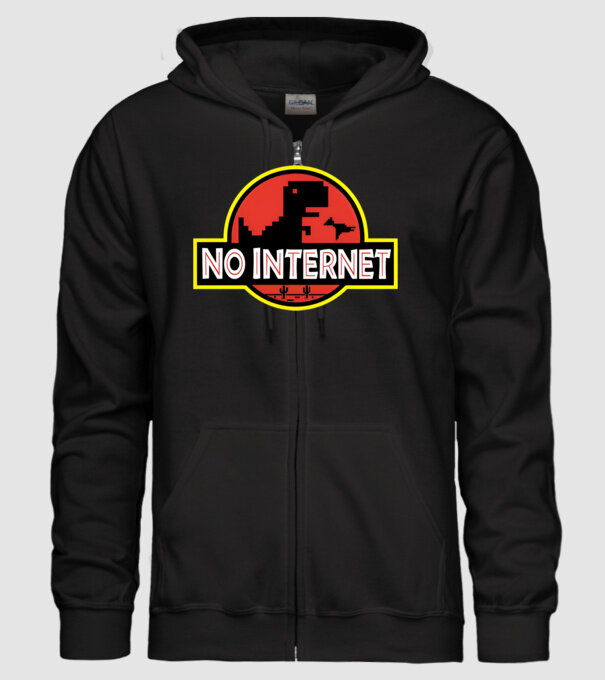 No internet minta fekete pólón