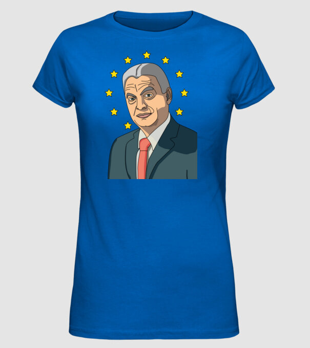 Orbán Viktor EU minta királykék pólón