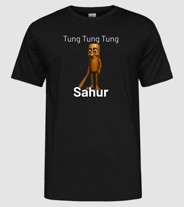 Tung Tung Tung Sahur minta fekete pólón