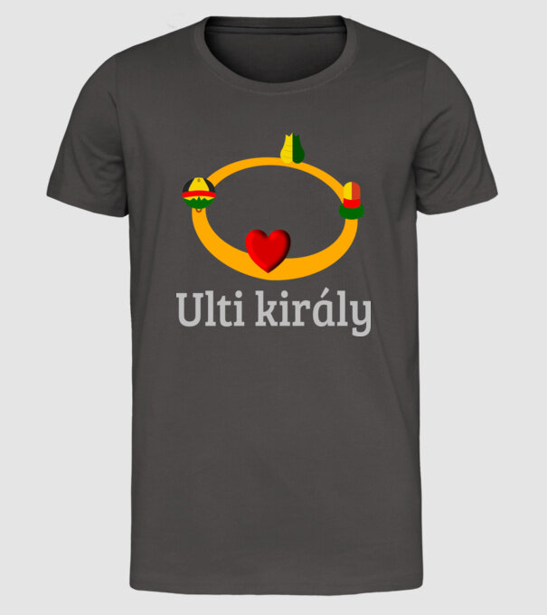Ulti király korona minta sötétszürke pólón