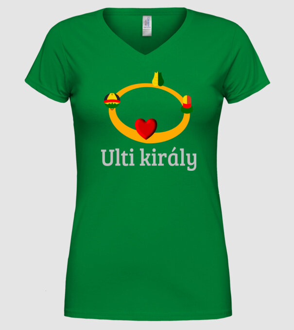Ulti király korona minta zöld pólón