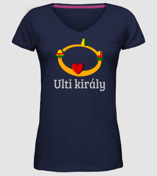 Ulti király korona minta sötétkék pólón