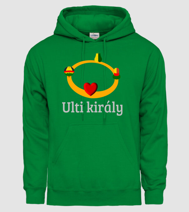 Ulti király korona minta zöld pólón