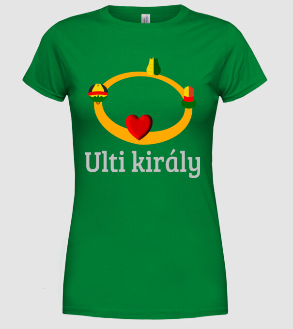 Ulti király korona minta zöld pólón