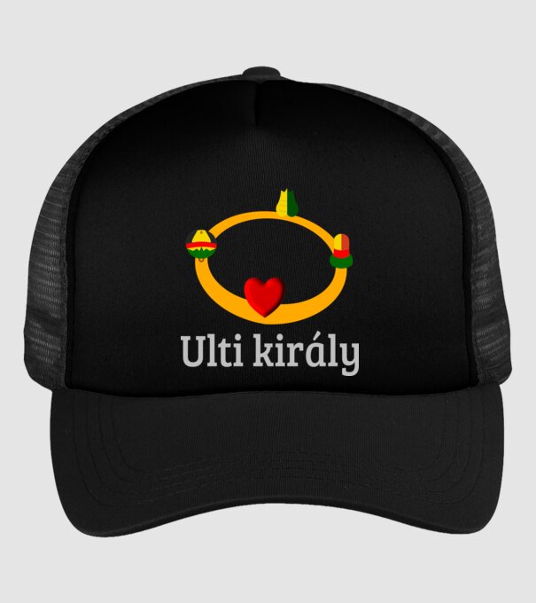 Ulti király korona minta fekete pólón