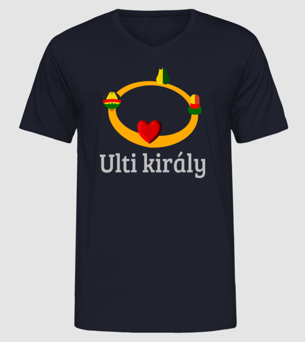 Ulti király korona minta sötétkék pólón