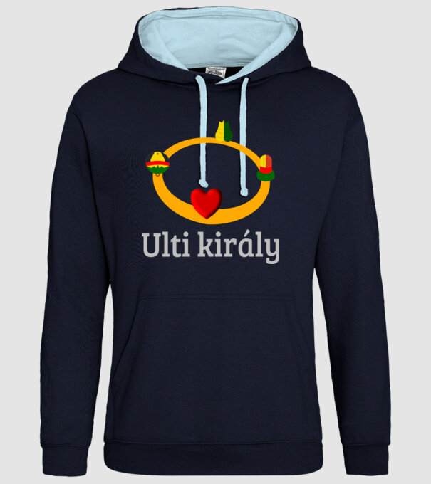 Ulti király korona minta sötétkék pólón