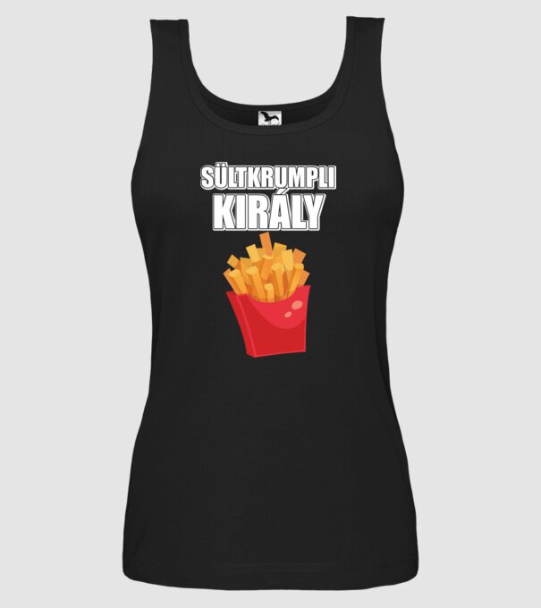 Sültkurmpli király minta fekete pólón