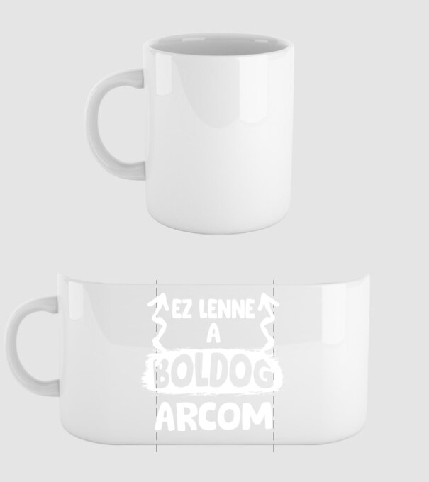 Ez lenen a boldog arcom minta fehér pólón