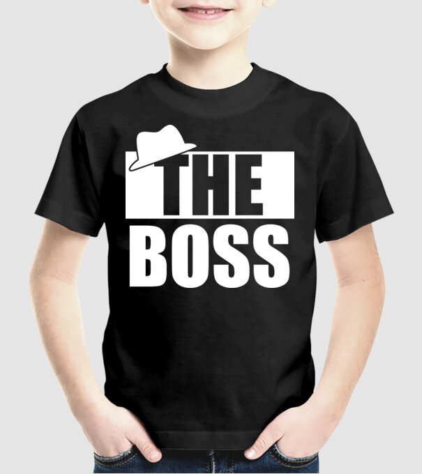 The boss minta fekete pólón