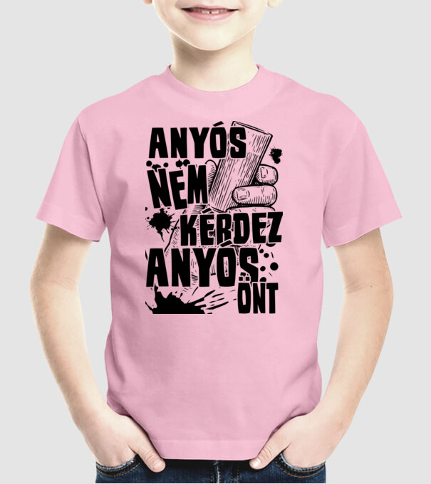 Anyós önt minta világos rózsaszín pólón