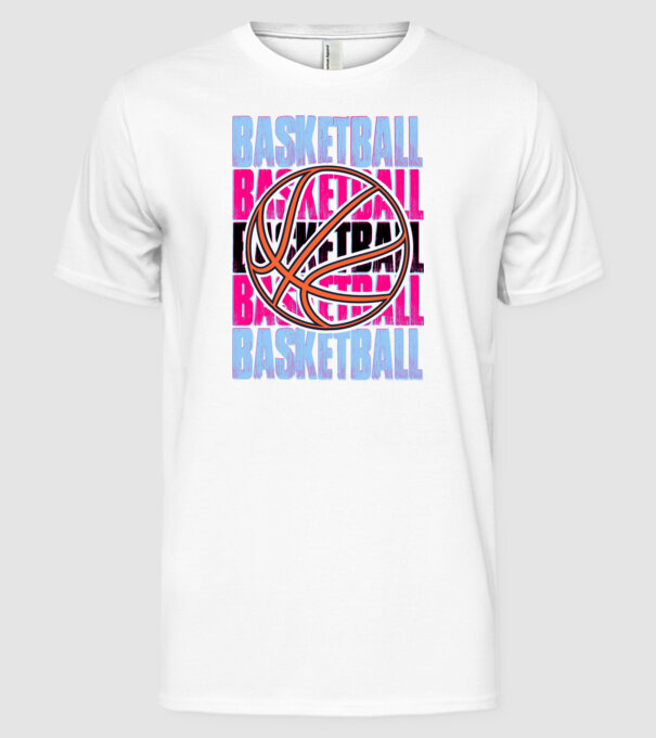 Basketball minta fehér pólón