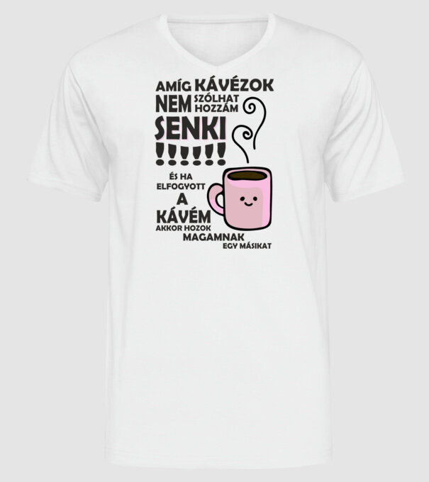 Amíg kávézok minta fehér pólón