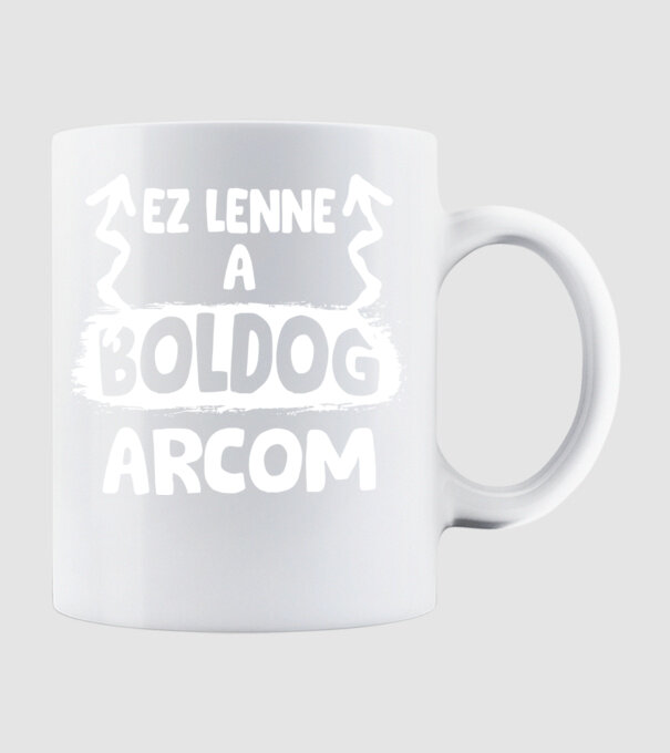 Ez lenen a boldog arcom minta fehér pólón