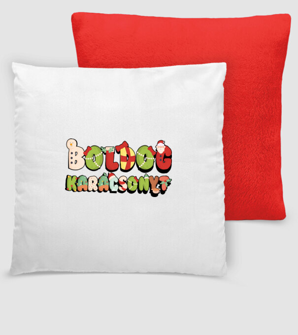 Boldog Karácsonyt aranyos betükkel minta piros pólón