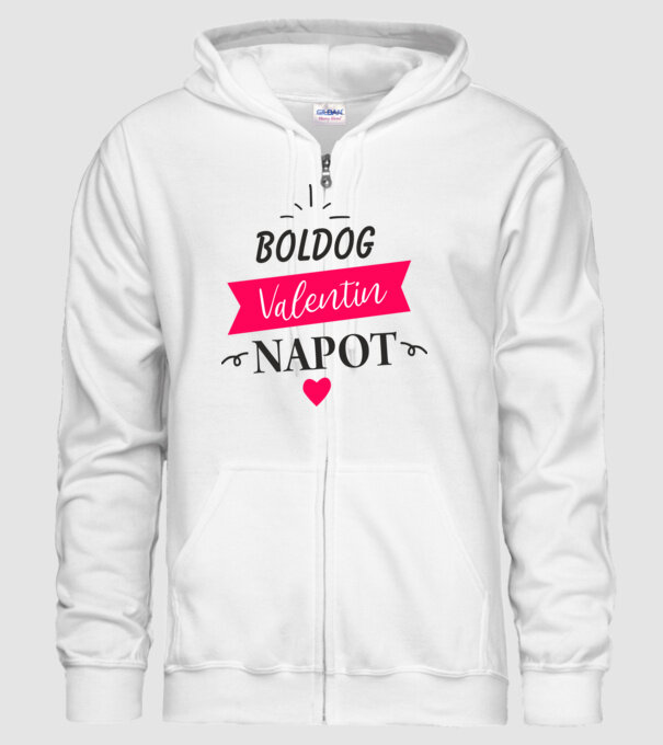 Boldog Valentin Napot! minta fehér pólón