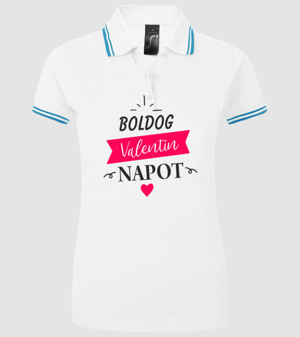 Boldog Valentin Napot! minta fehér pólón
