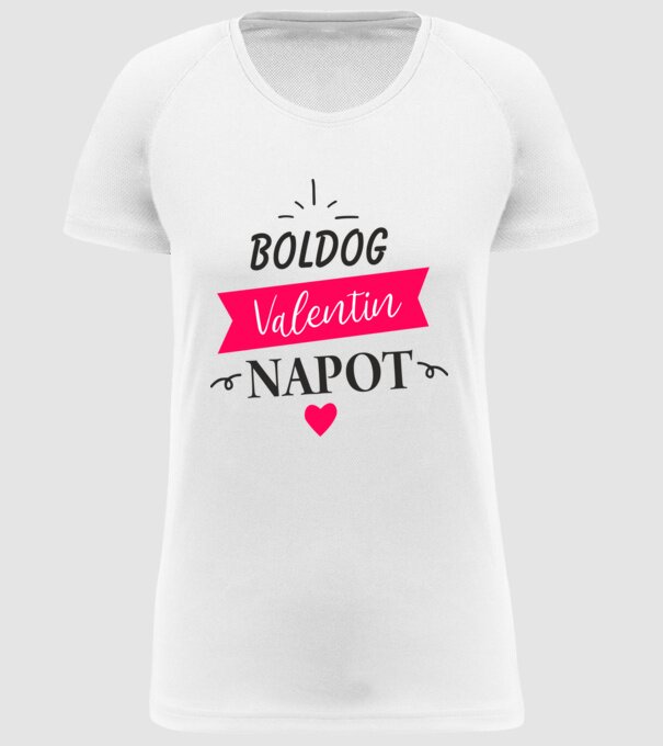 Boldog Valentin Napot! minta fehér pólón