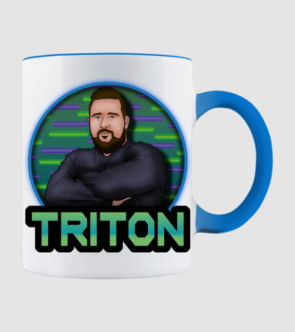 Triton Merch minta világoskék pólón