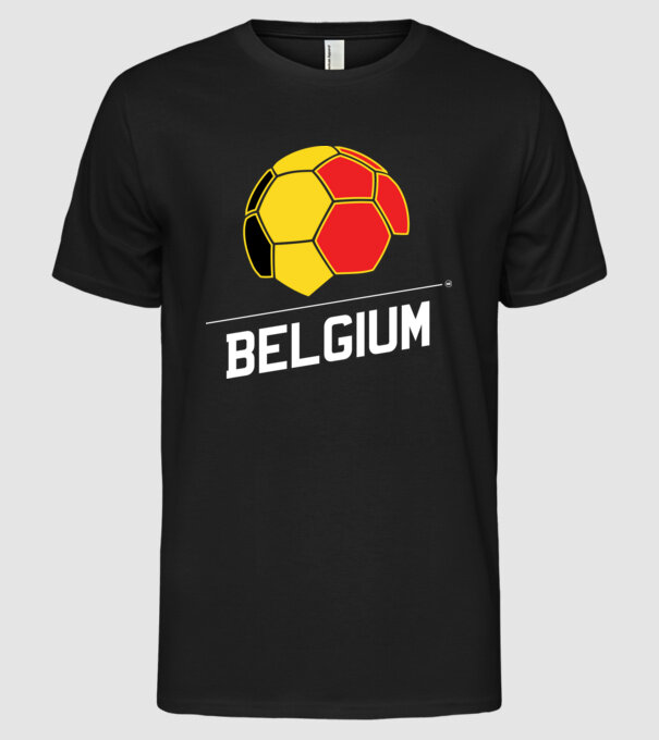 Belgium foci belga zászló minta fekete pólón
