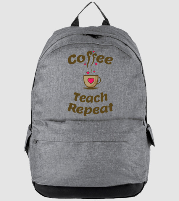 Kávé - tanítás - újra - ajándék tanároknak minta szürke pólón