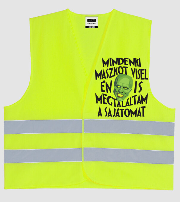 Mindenki maszkot visel, én is megtalálta a sajátomat f minta neonsárga pólón