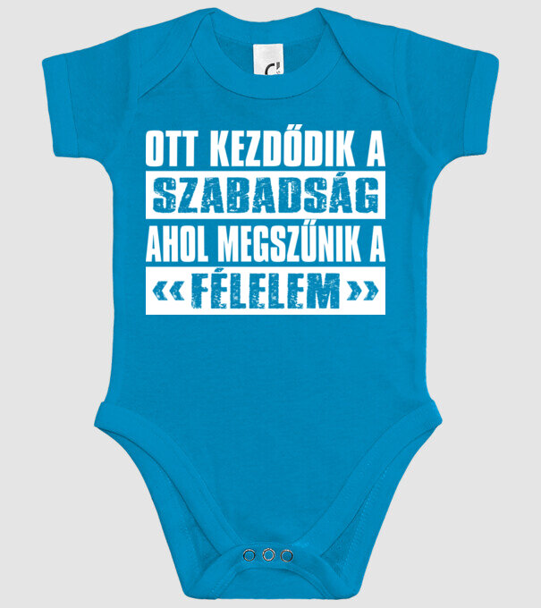 Ott kezdődik a szabadság, ahol megszúnik a félelem (színezhető) minta türkiz pólón
