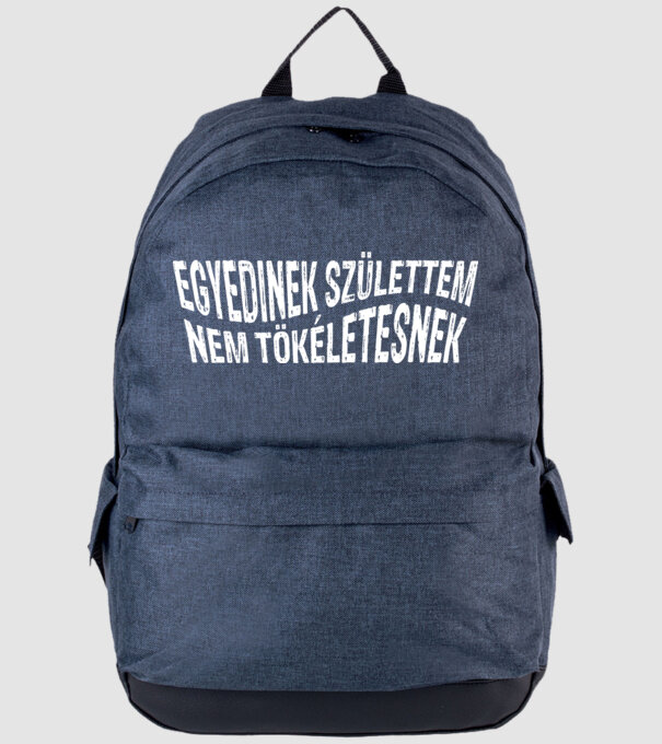 Egyedinek születtem, nem tökéletesnek színezhető minta farmerkék pólón