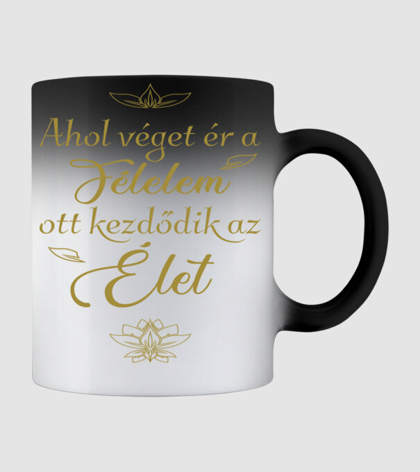 Ahol véget ér a félelem, ott kezdődik az élet (színezhető) minta fekete pólón