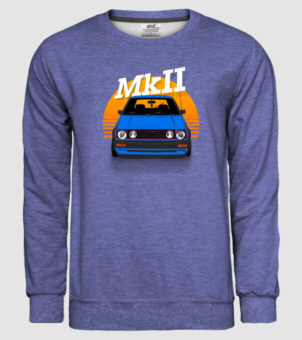 GOLF MKII kék minta farmerkék pólón