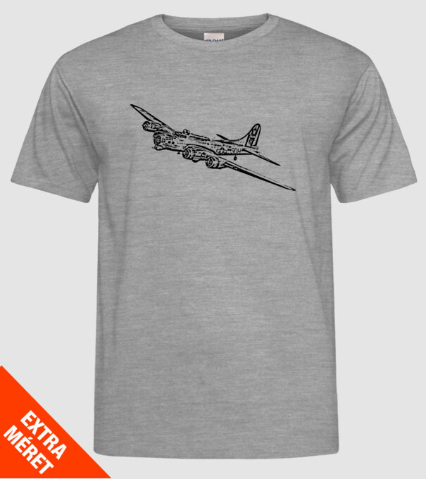 Flying Fortress minta szürke pólón