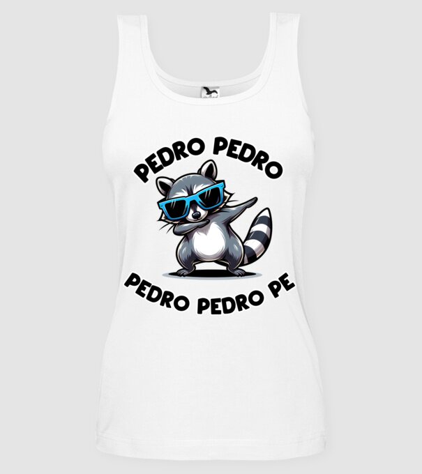 Pedro Pedro Mosómacis Mém minta fehér pólón