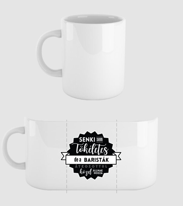 Senki sem tökéletes, de a baristák átkozottul közel állnak hozzá minta fehér pólón