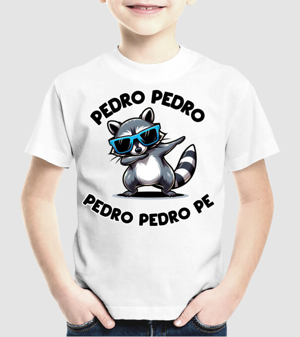 Pedro Pedro Mosómacis Mém minta fehér pólón