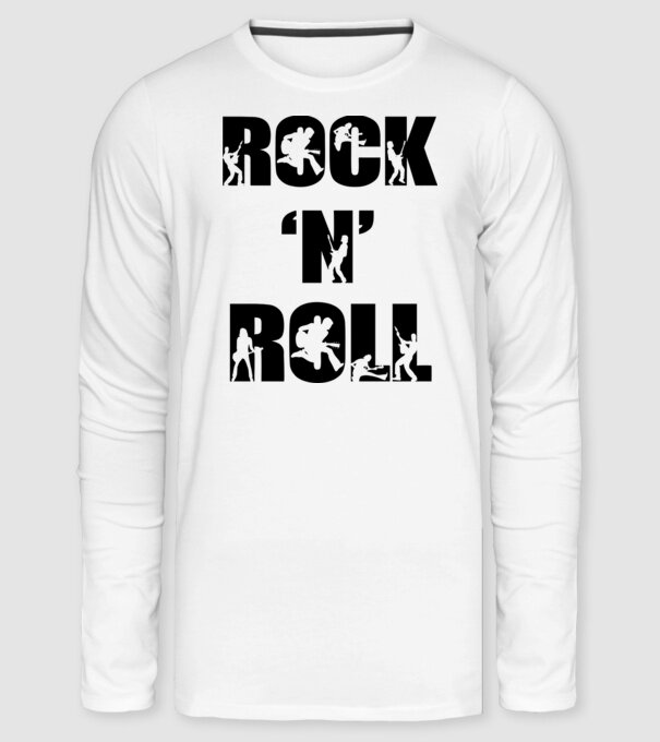 Rock n Roll minta fehér pólón