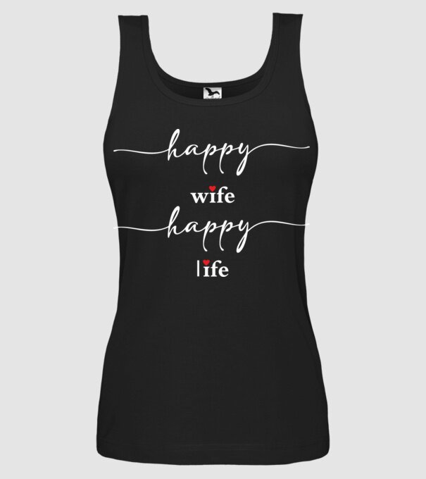 Happy Wife 3 minta fekete pólón
