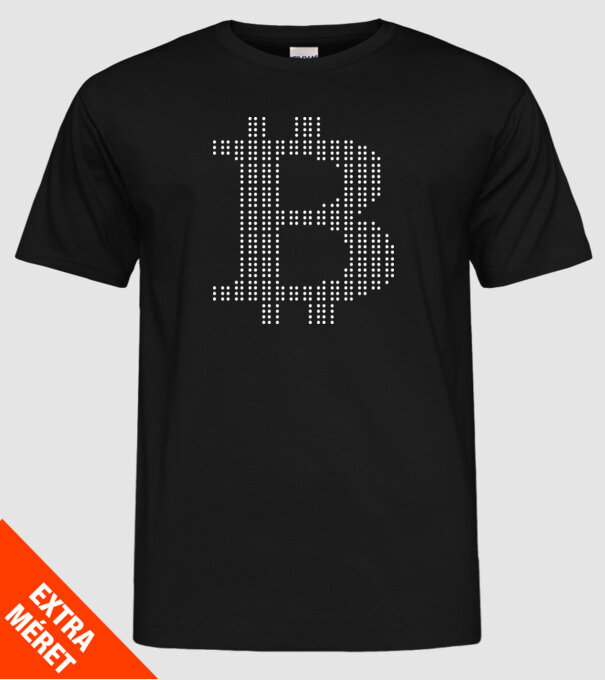Bitcoin 3 minta fekete pólón