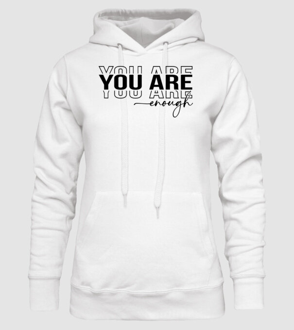 you are enough minta fehér pólón