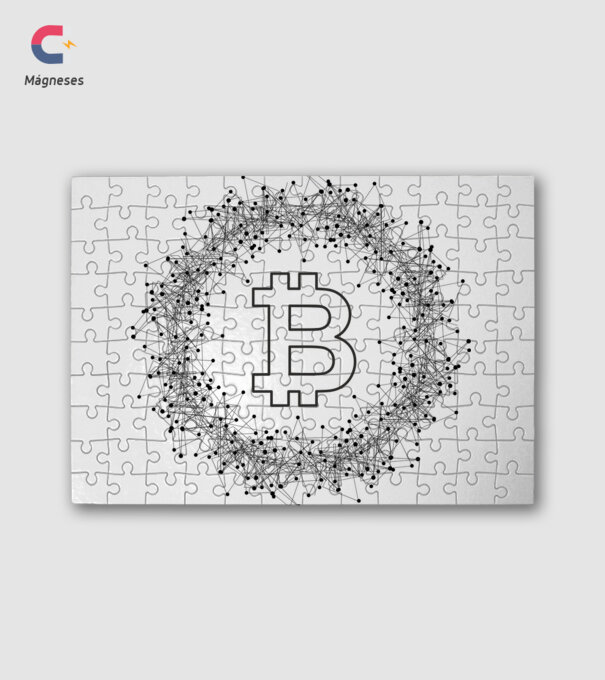 Bitcoin minta fehér pólón