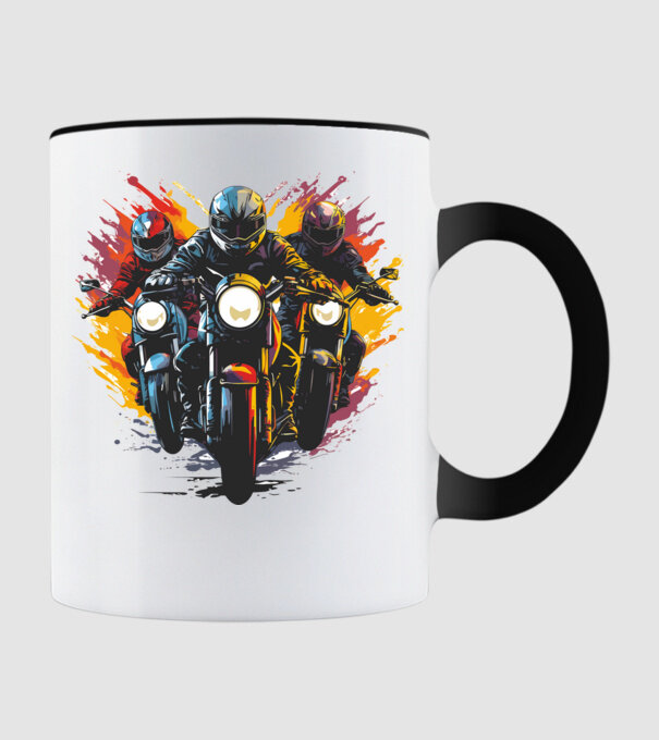 motorosok minta fekete pólón