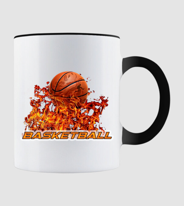 basketball minta fekete pólón