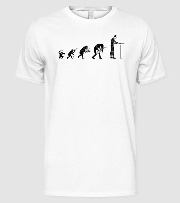 Evolution of Music minta fehér pólón