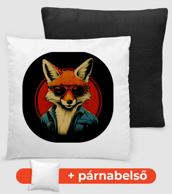 Napszemcsis róka minta fekete pólón