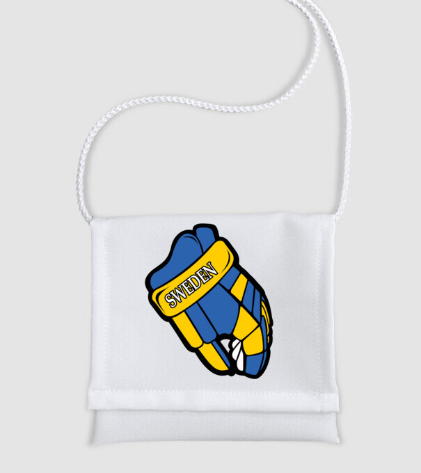 Hoki kesztyű SWE minta fehér pólón