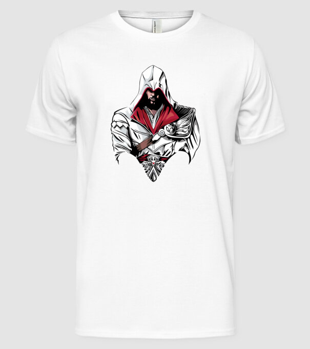 Ezio Auditore da Firenze minta fehér pólón
