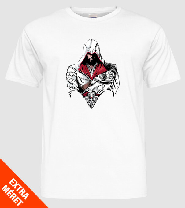 Ezio Auditore da Firenze minta fehér pólón